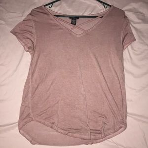 Pink cross neck t-shirt